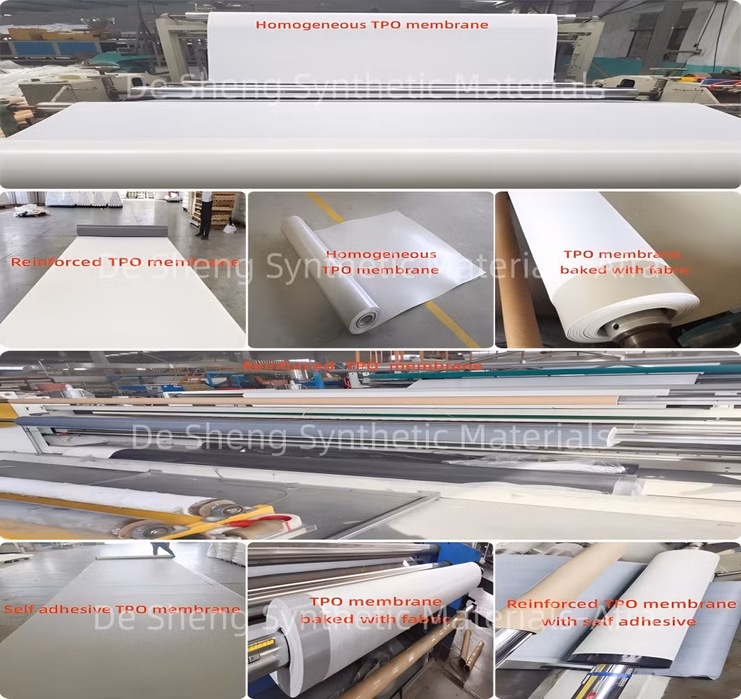 Fabric Fleece Backed Tpo Roofing Membrane CE Marking FM Approved